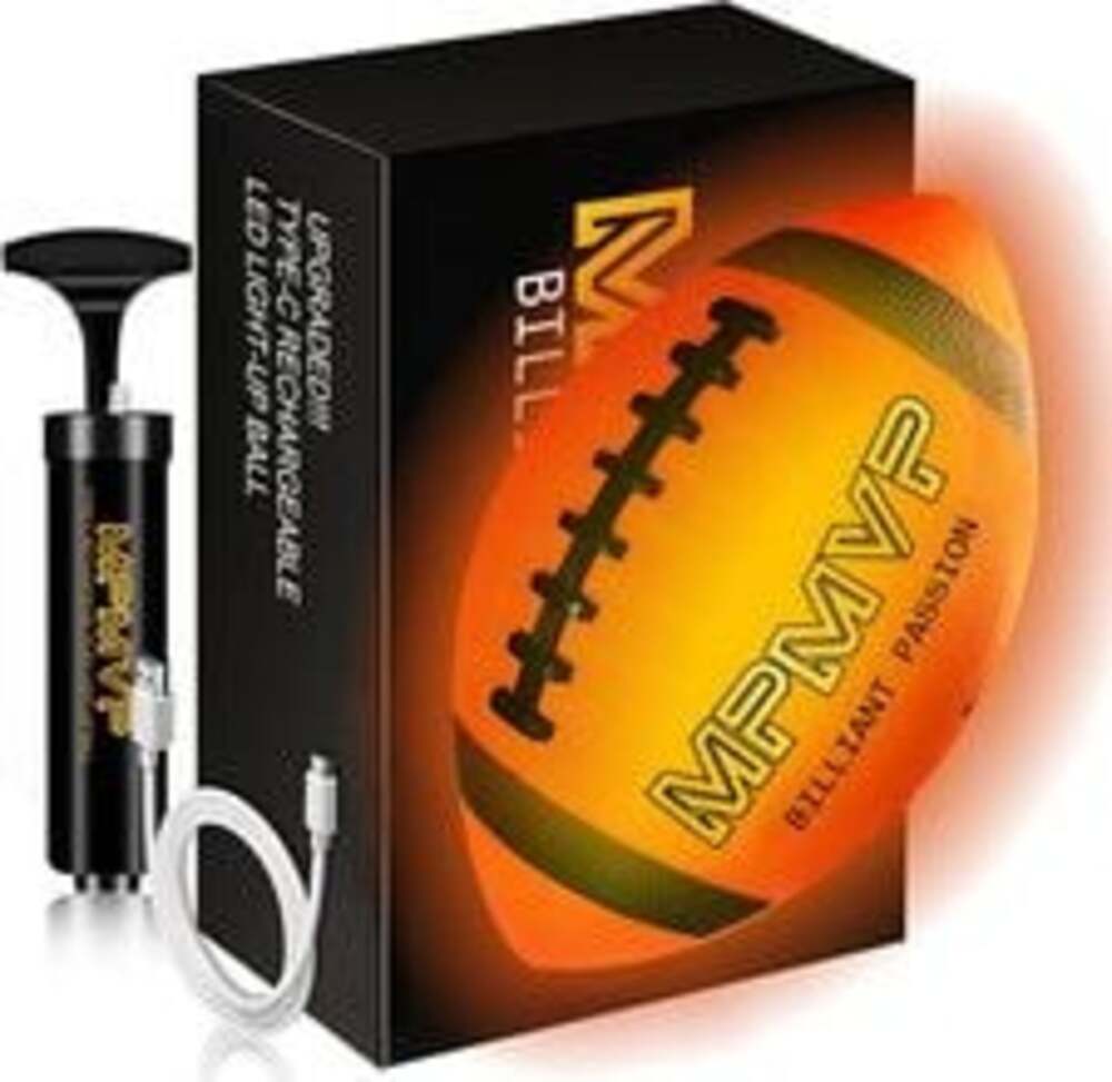 Light up Football Boys Gifts: Rechargeable Glow Football Led Size 6 Teenage K...